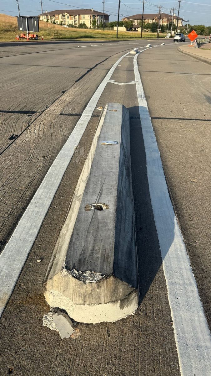 Route photo 10: North Concrete Barrier 9, Concrete Damage