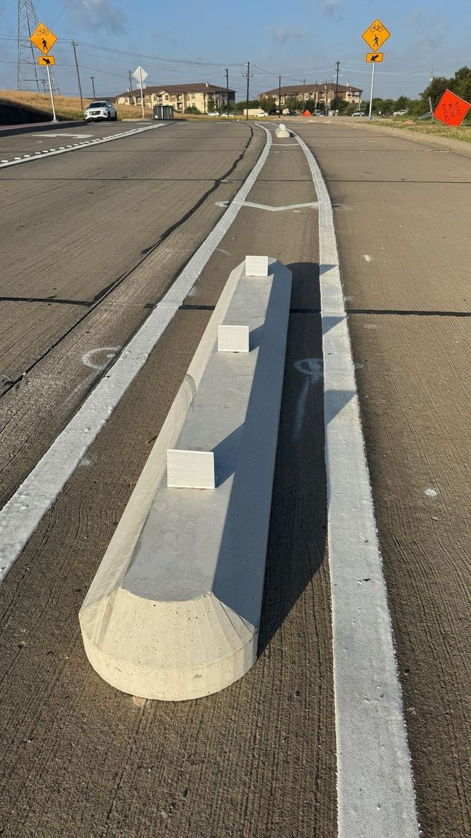 Route photo 12: North Concrete Barrier 11, Tire Marks