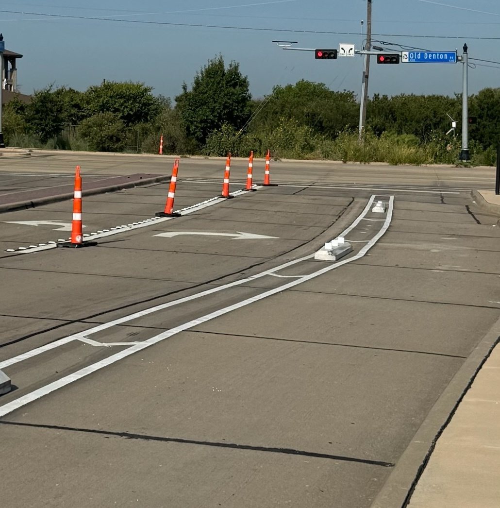 Route photo 4: North Removed Turn Lane 1, No visible damage