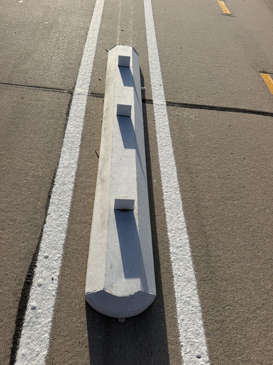 Route photo 84: South Concrete Barrier 42, Tire Marks