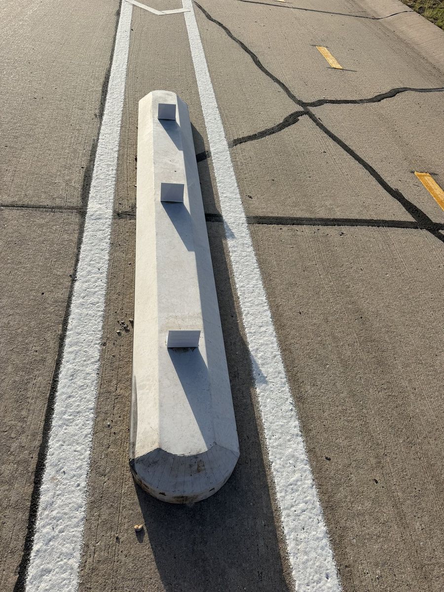 Route photo 93: South Concrete Barrier 51, Tire Marks